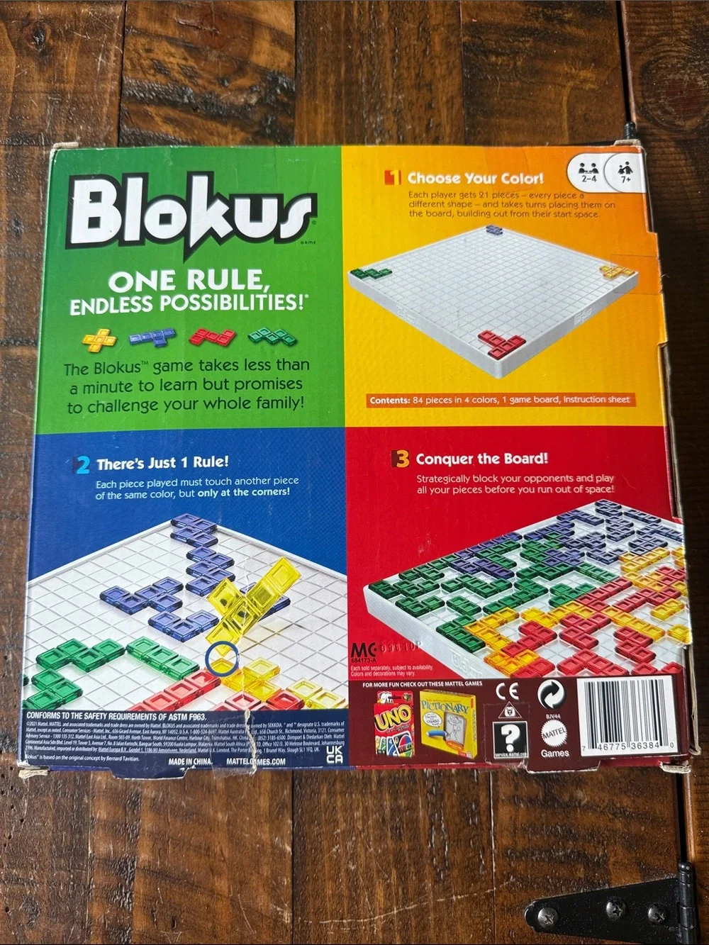 Mattel Blokus Strategy Board Game 2-4 Players Ages 7+ Incomplete Missing 1 Piece